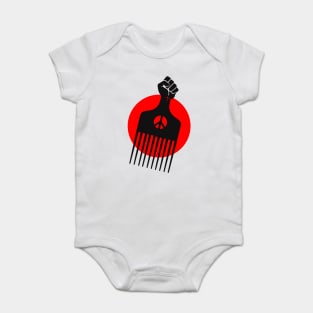 Black Fist Afro Pick, Red sun Baby Bodysuit